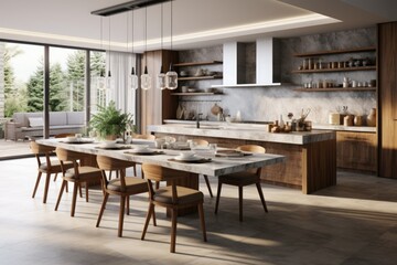 Fototapeta premium Minimalist dining room design