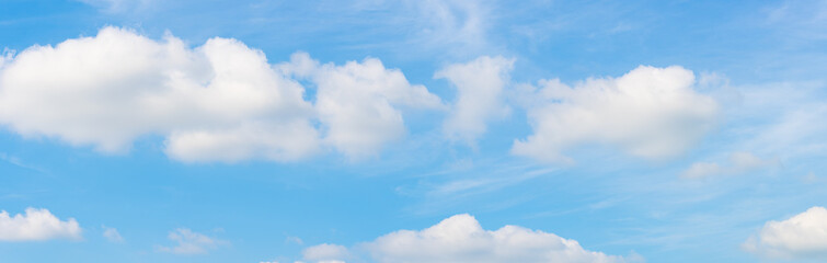 Sky blue and clouds panorama view background