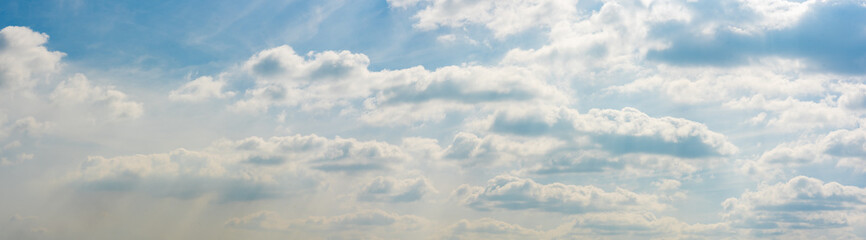 Sky blue and clouds panorama view background