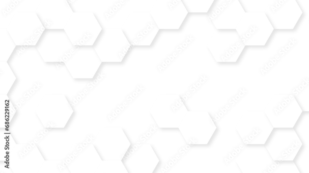 Poster seamless honeycomb hexagonal geometric mesh cell texture. abstract white honeycomb vector wallpaper 