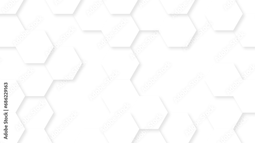 Poster seamless honeycomb hexagonal geometric mesh cell texture. abstract white honeycomb vector wallpaper 