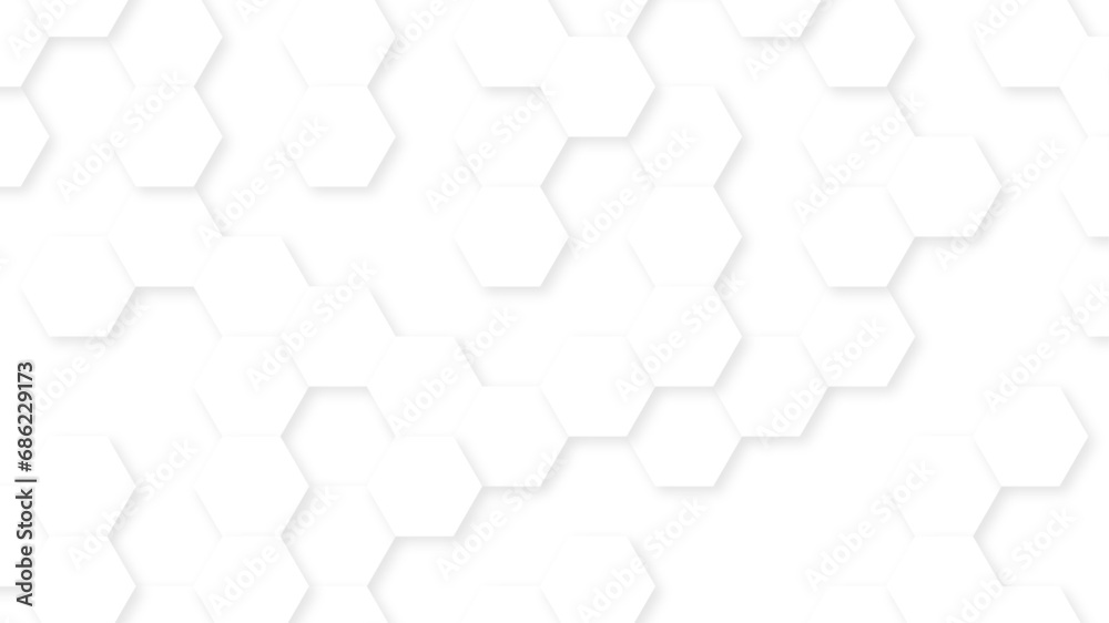Poster seamless honeycomb hexagonal geometric mesh cell texture. abstract white honeycomb vector wallpaper 