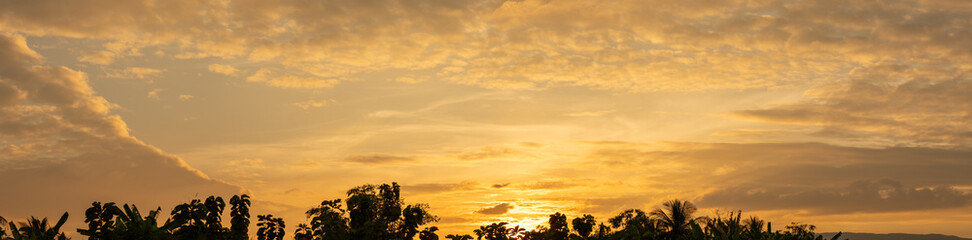 Sky sunset and cloud panorama background