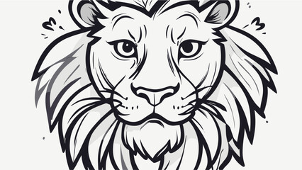 Lion cartoon character vector image. Illustration of cute lion design graphic on the white background