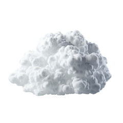 3D White Cloud on Transparent Background, Ai Generated