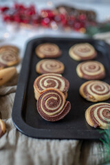 black and white christmas cookies