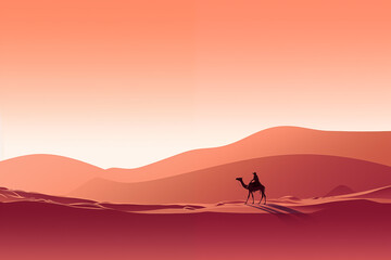 Fototapeta na wymiar Lonely Camel in the sahara desert