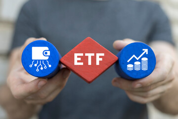 Exchange-Traded Fund ( ETF ) concept. Business analysis of data trend. Investing in international...