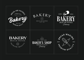 vintage bakery logo emblem, badge, label. vector illustration. handmade