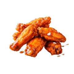  fried chicken nuggets isolated on the white background.

