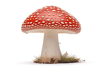 Mushroom Amanita on white background