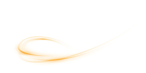 Yellow glowing shiny lines effect. Luminous yellow lines of speed. Light glowing effect. Light trail wave, fire path trace line and incandescence curve twirl. PNG.
