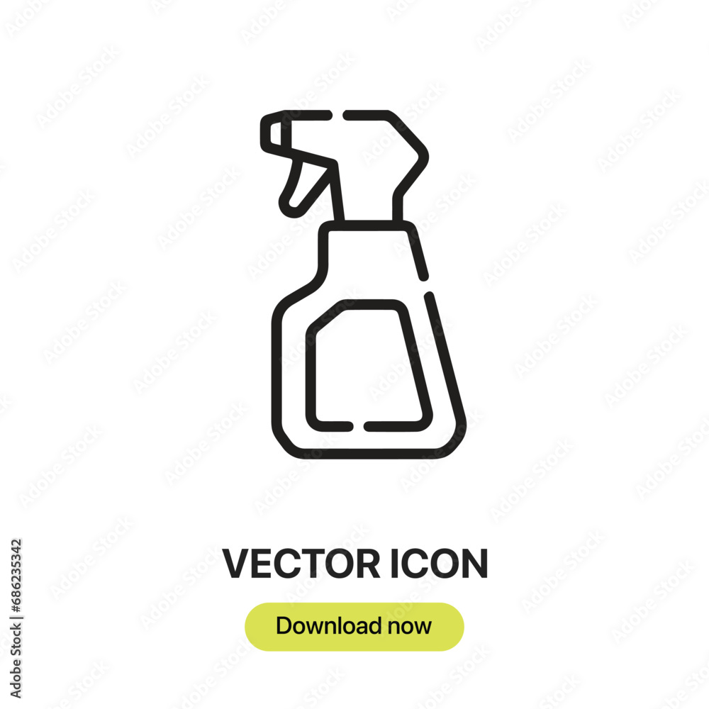 Leinwandbilder cleaning spray icon vector. linear-style sign for mobile concept and web design. cleaning spray symb