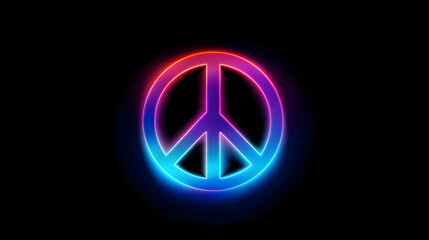 multicolored peace symbol on a black background