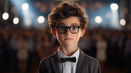 Nervous boy at school dance. Concept of Social Anxiety in Adolescence, Insecurity in Social Settings, Overcoming Shyness, First-time Social Encounters.