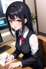 woman working on laptop