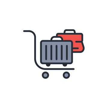 trolley icon. vector.Editable stroke.linear style sign for use web design,logo.Symbol illustration.