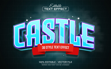Blue Castle 3d text effect editable