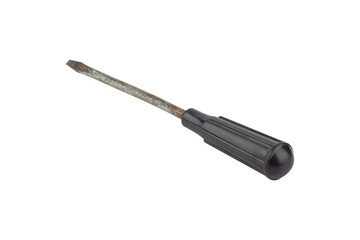 screwdriver, old rubber-handled screwdriver, isolate	