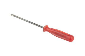screwdriver, old rubber-handled screwdriver, isolate	