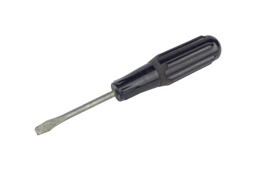 screwdriver, old rubber-handled screwdriver, isolate	