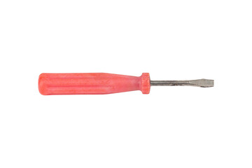 screwdriver, old rubber-handled screwdriver, isolate	