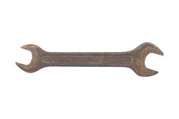 spanner, rusty spanner isolated from  background