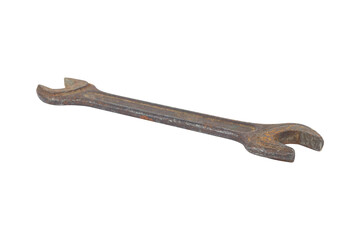 spanner, rusty spanner isolated from  background