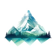 Geometric Shapes Forming Modern Mountain Silhouette Design