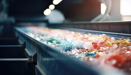 Foto auf Acrylglas Conveyor at the factory produces candies and packaging © terra.incognita