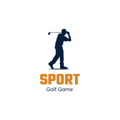 Golf gesture silhouette. Golf club logo,Golf logo template design vector icon illustration
