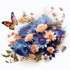 Enchanting Flowers and Butterflies Art