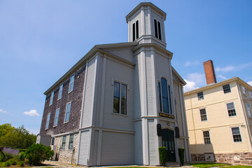 Seamen's Bethel and Mariner's Home on Johnny Cake Hill in New Bedford Whaling National Historical Park in historic downtown of New Bedford, Massachusetts MA, USA. 