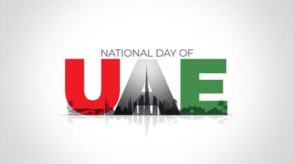 Happy National Day of UAE. Illustration