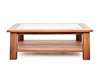 Minimalistic wooden Coffee Table isolated on white background