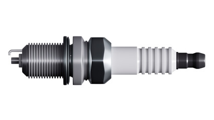 Close Up Of Spark Plug For The Engine Of The Car. Ignition System Concept. Ceramic Spark For Internal Combustion Engine. Air-Fuel Mixture Ignition In The Combustion Chamber.