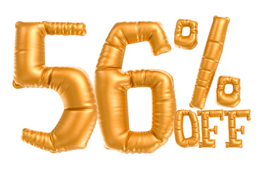 56 Off Number Gold 3D Render