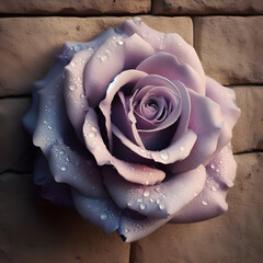 pink rose with drops