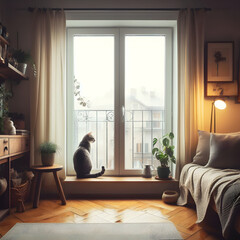 living room with a window