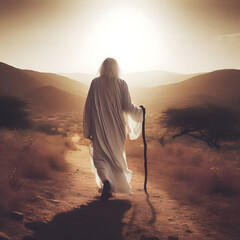 silhouette of a person in the desert