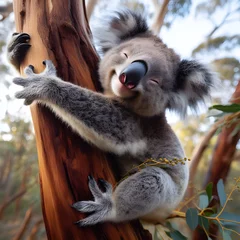 Zelfklevend Fotobehang koala in tree © Past0rn