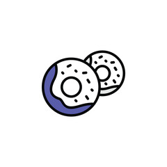 Donut icon design with white background stock illustration