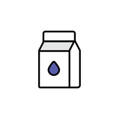 Milk Pack icon design with white background stock illustration