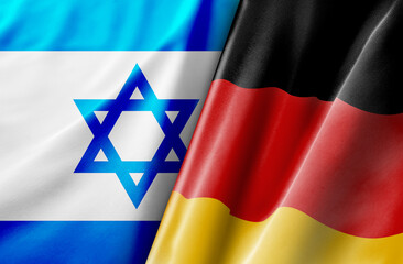 International relations. National flags of Germany and Israel