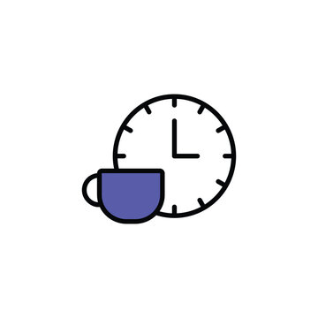 Coffee Time icon design with white background stock illustration