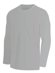 Long sleeve grey t shirt. vector illustration