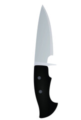 Black bowie knife. vector illustration