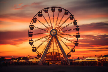 Himmelsradzauber - Faszinierende Ansicht eines Riesenrads im Freizeitpark unter strahlendem Himmel