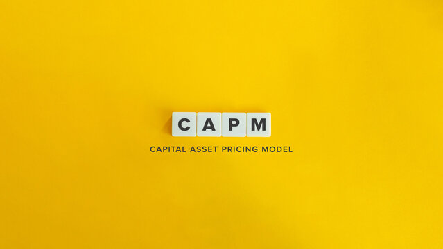 Capital Asset Pricing Model Abbreviation (CAPM). Letter Tiles on Yellow Background. Minimalist Aesthetics.
