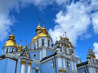 Fototapeta na wymiar Saint Michaels Gold Domed Monastery in Kyiv, Ukraine. 